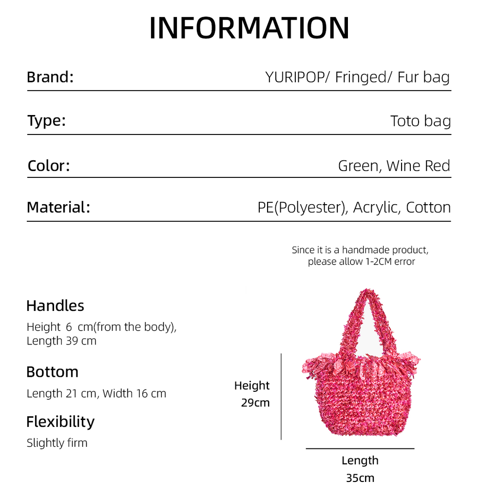 Fringed - Fur WIne Red